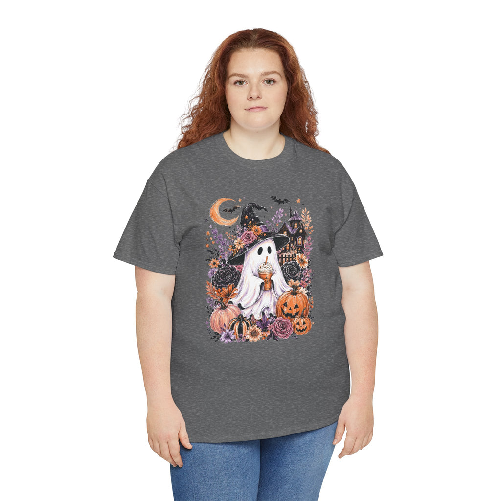 Halloween Ghost Coffee T-Shirt | Vintage Spooky Autumn Tee | Cr8tive Designs