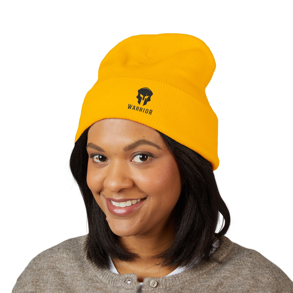Warrior Skull Embroidered Cuffed Beanie/Cr8tive Designs
