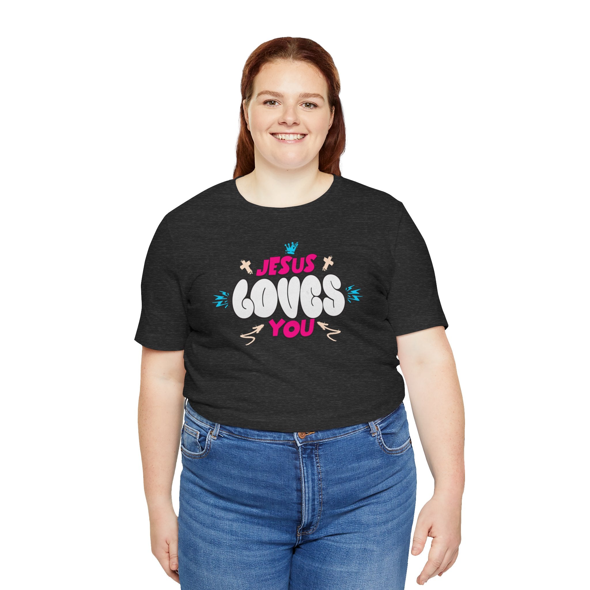 Jesus Loves You Graphic Tee — Cute Pastel Faith T-Shirt| Cr8tive Designs