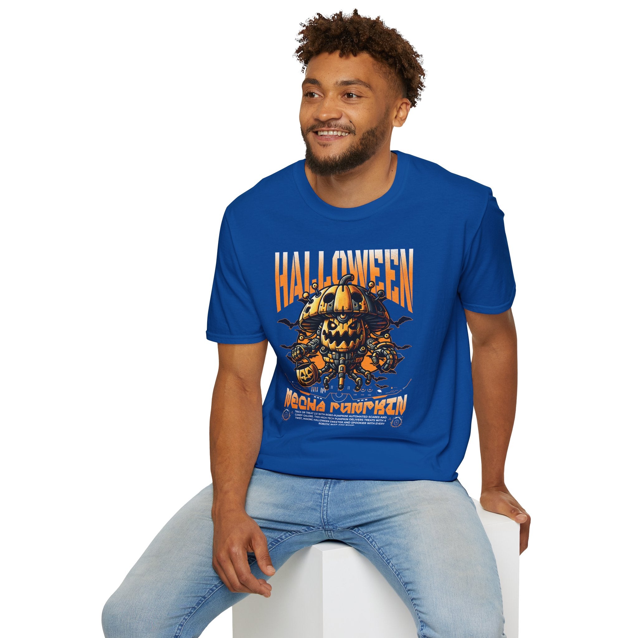 Pumpkin Halloween Tee | Retro Robot Jack-O’-Lantern Shirt | Cr8tive Designs