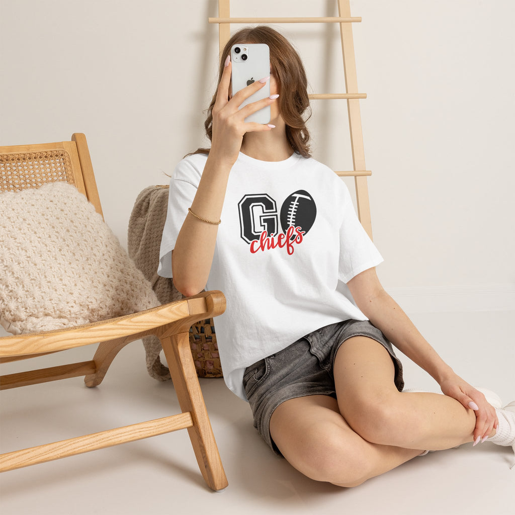 Go Chiefs Football T-Shirt | Game Day Tailgate Graphic Tee | Cr8tive Designs