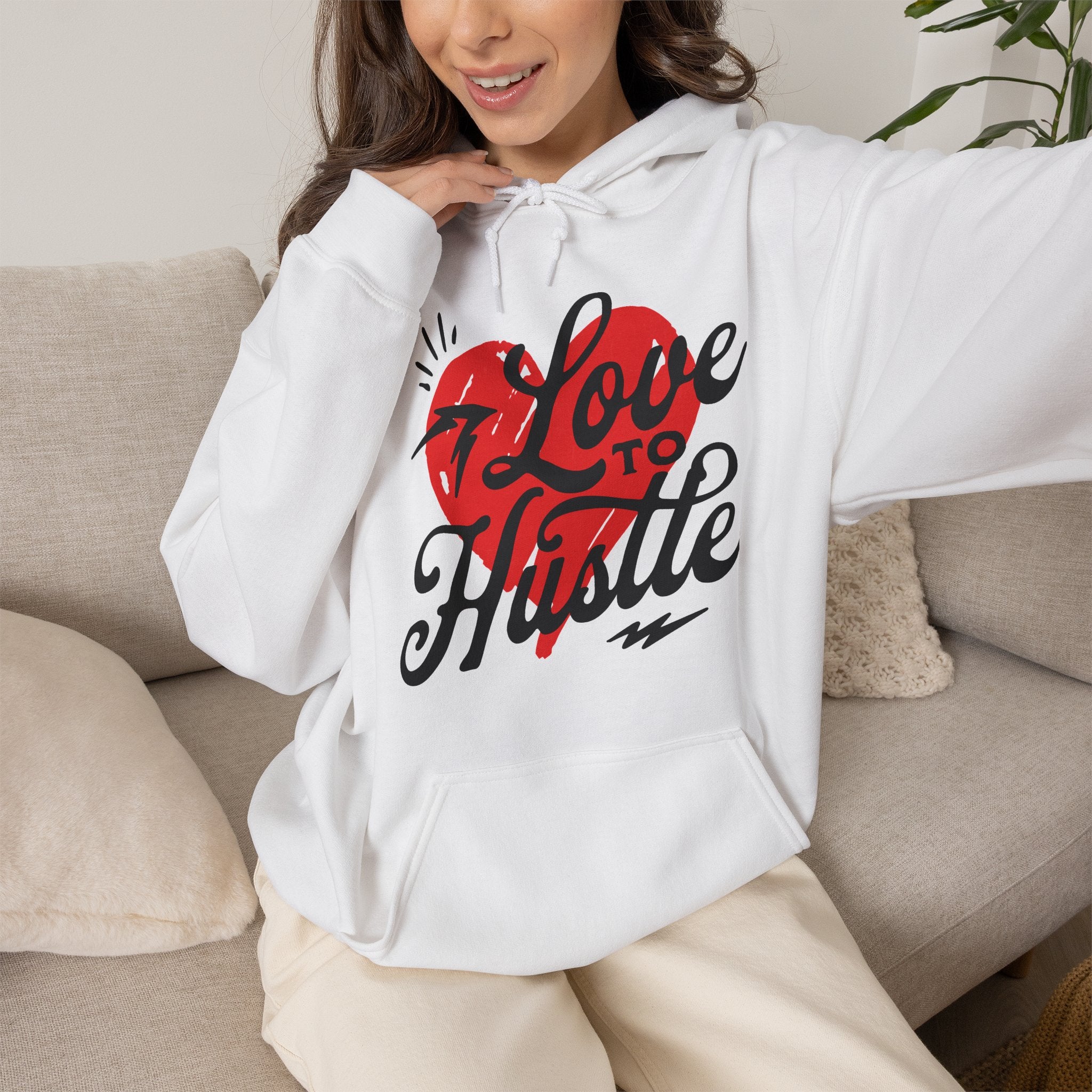 Love to Hustle | Bold Retro Motivational Hoodie | Cr8tive Designs