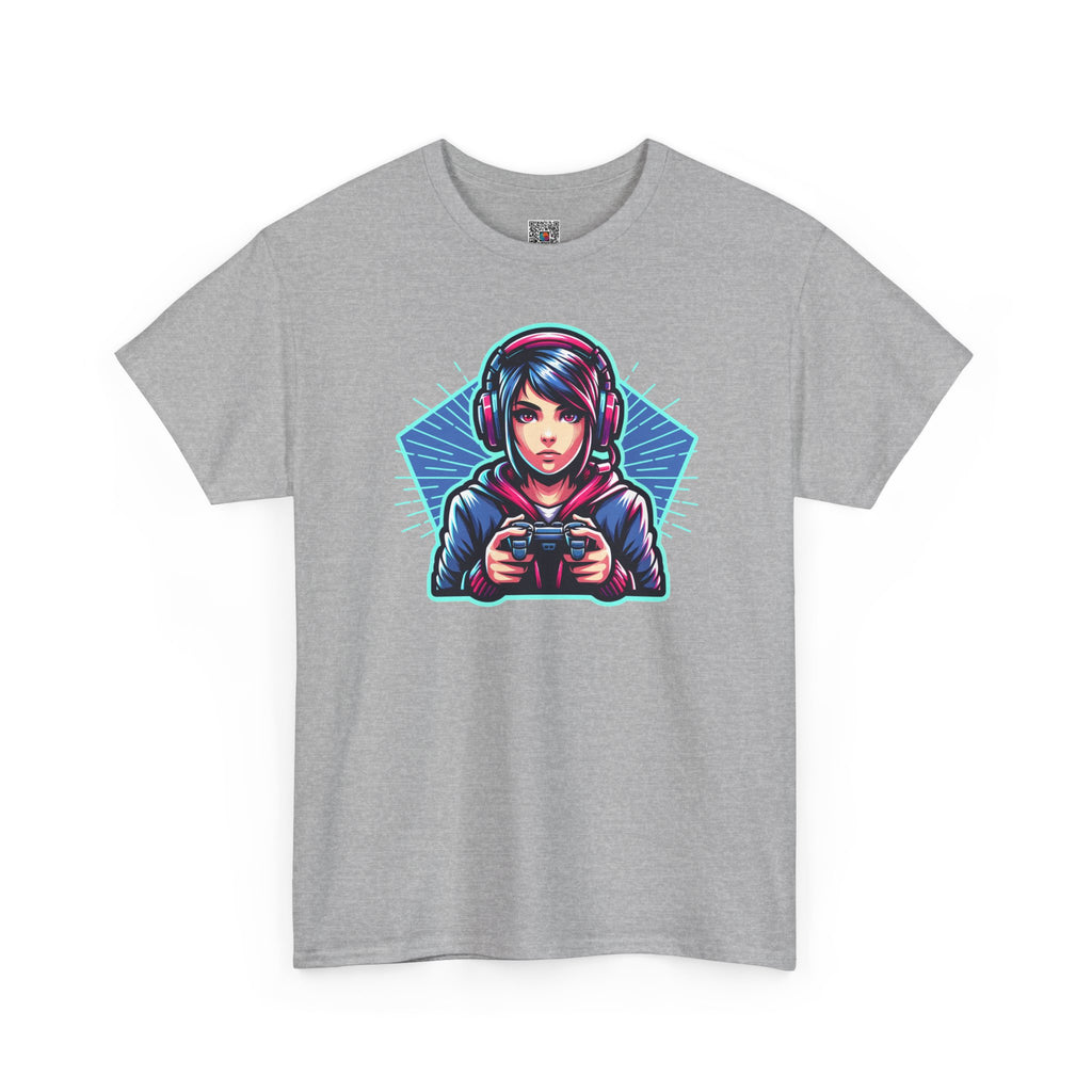 Neon Gamer Girl | Retro Gaming Graphic T-Shirt | Cr8tive Designs