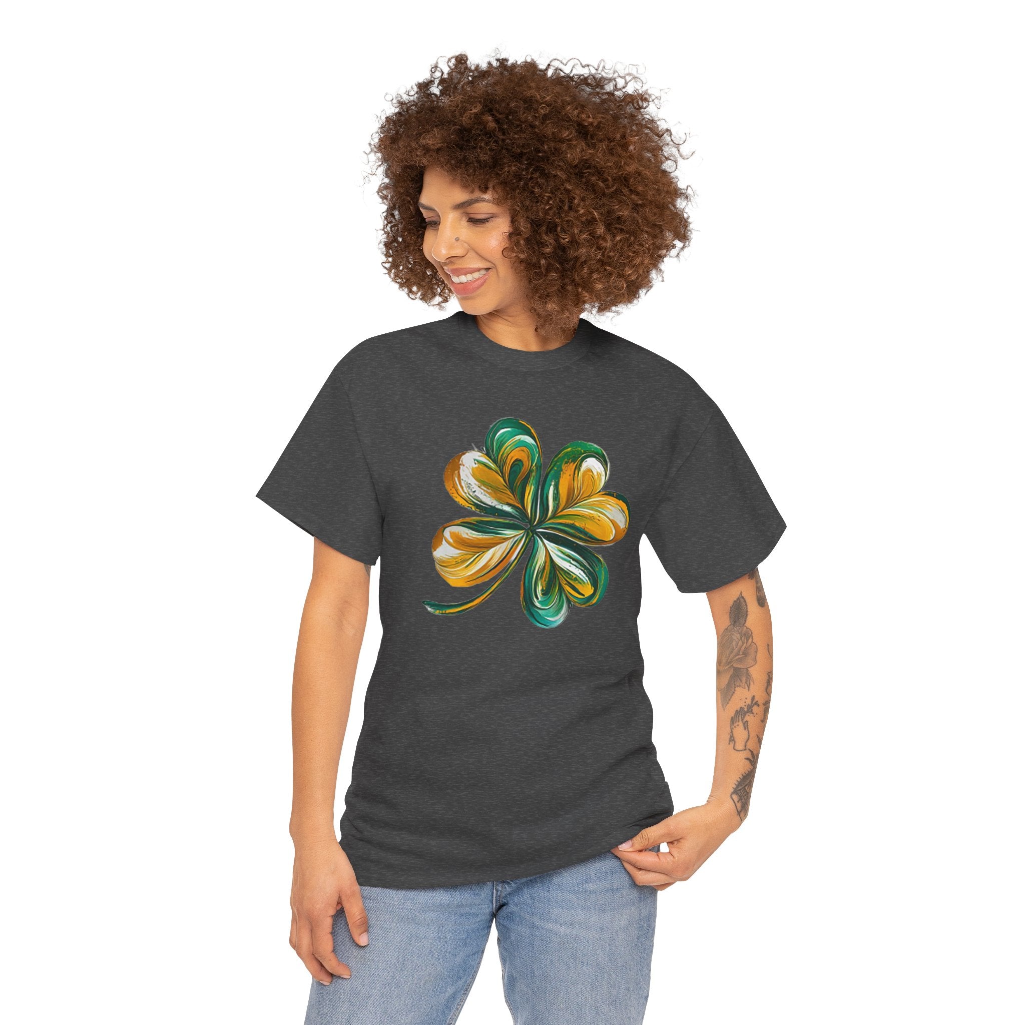 St. Patrick's Day Green & Gold Clover T-Shirt