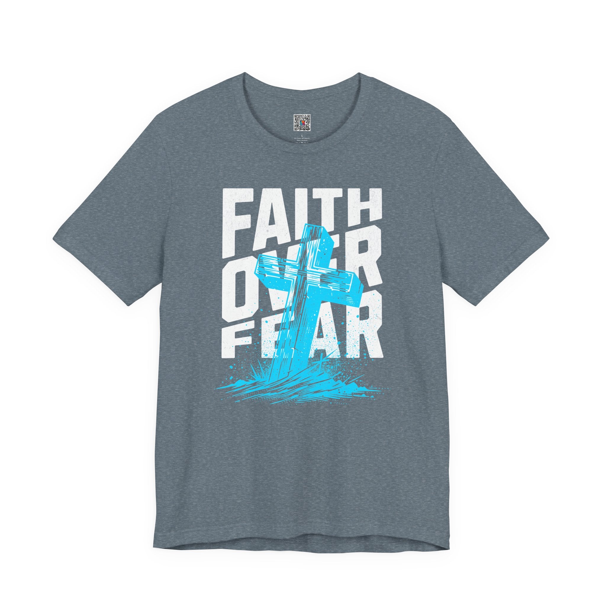 Faith Over Fear T-Shirt | Christian Cross Inspirational Tee | Cr8tive Designs
