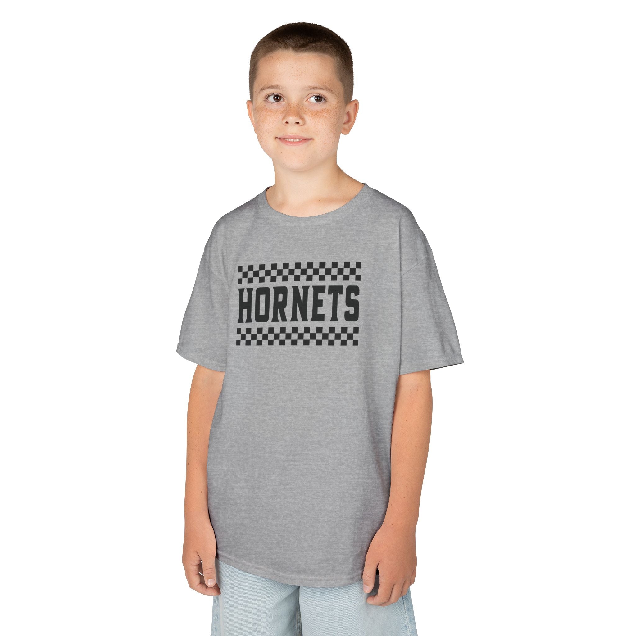 Checkered Hornets Youth T-Shirt | School Spirit Mascot Tee | Cr8tive Designs