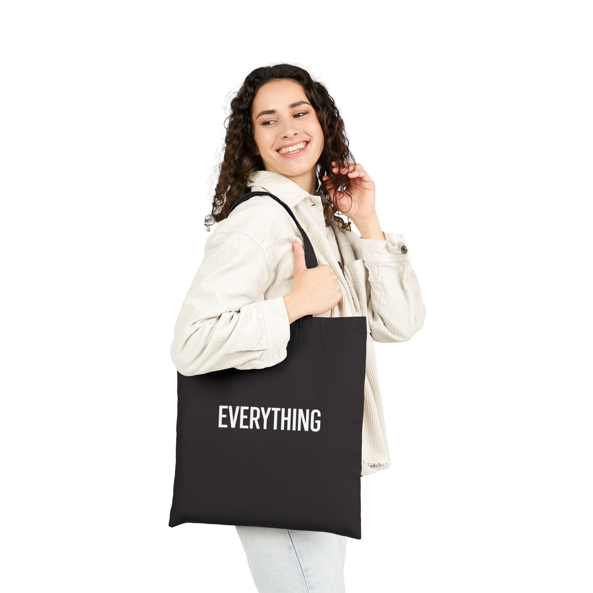 Everything Canvas Tote Bag — Minimalist Black Cotton Grocery & Everyday Shopper