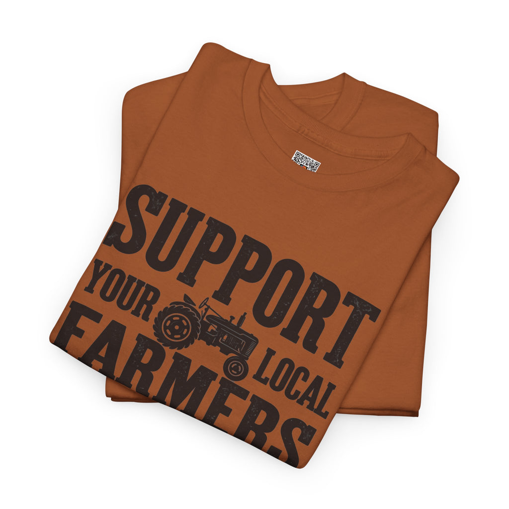 Support Your Local Farmers T-Shirt | Rustic Tractor Agriculture Graphic Tee | Cr8tive Designs