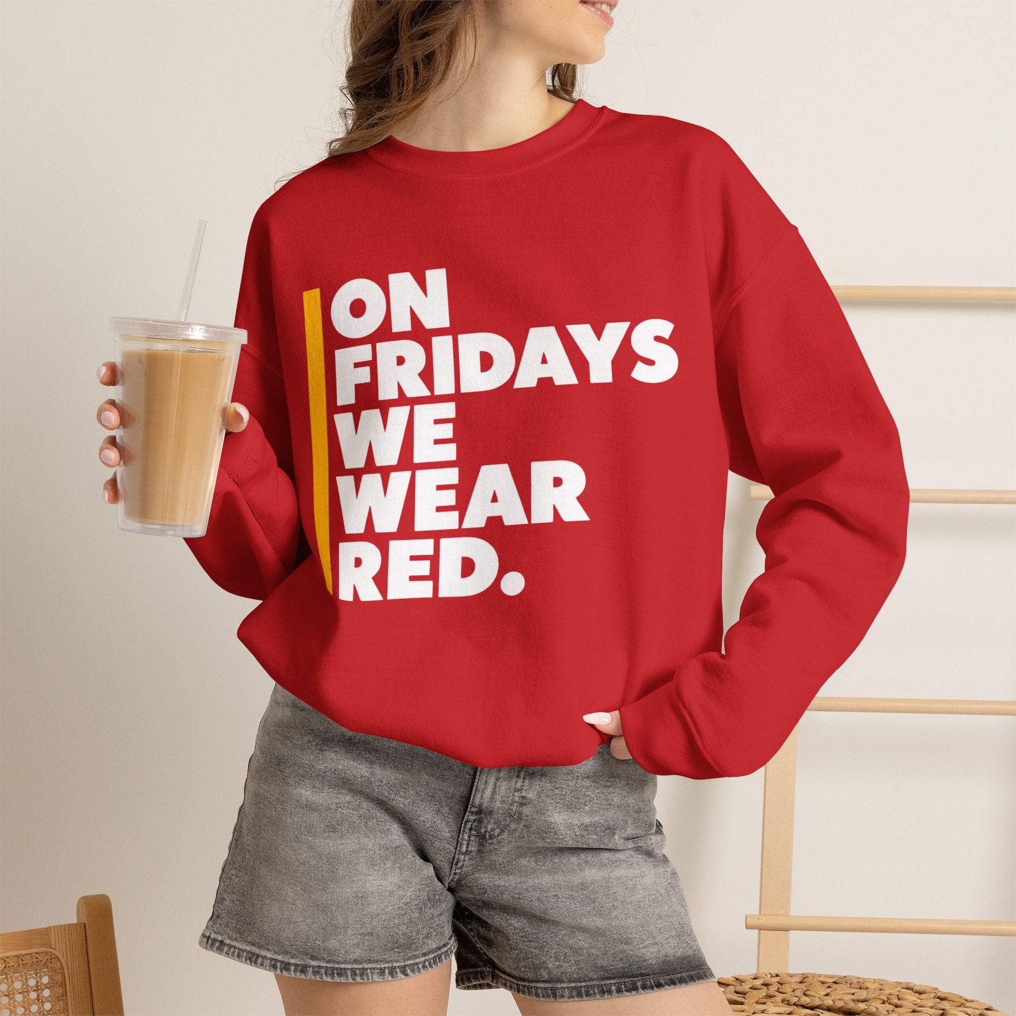 On Fridays We Wear Red Sweatshirt | Red Friday Football Game Day Crewneck | Cr8tive Designs