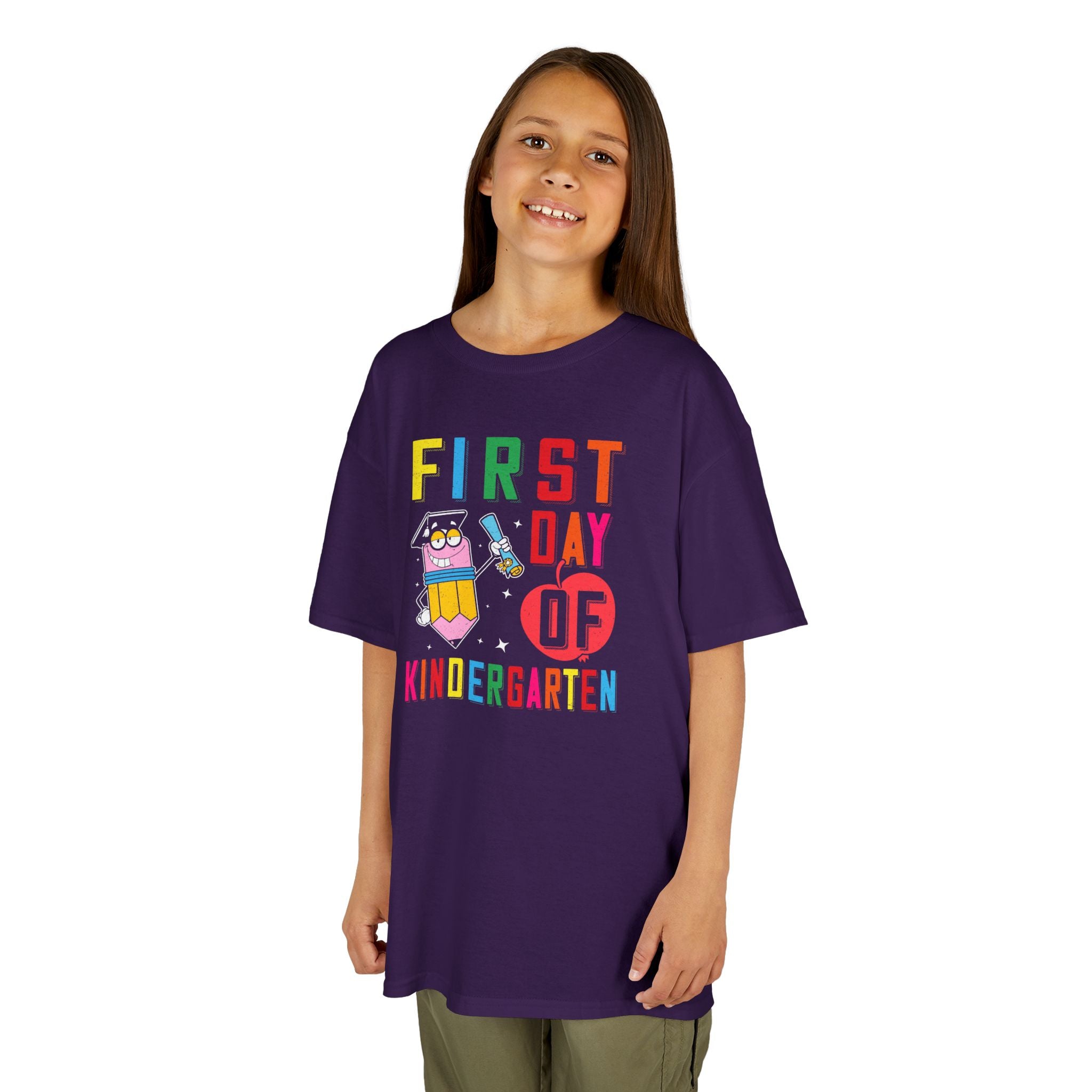 First Day of Kindergarten | Colorful Pencil Youth T-Shirt | Cr8tive Designs