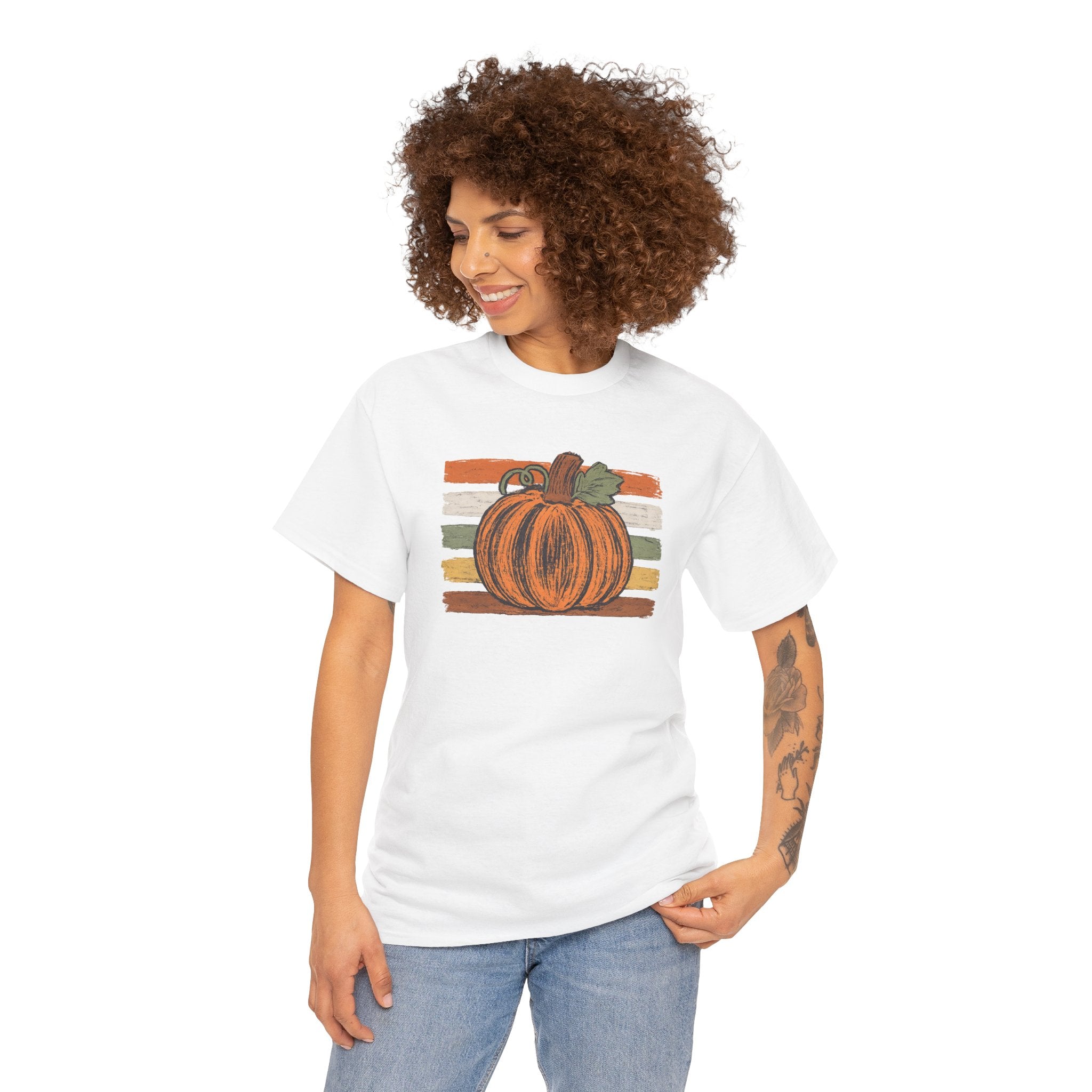 Vintage Retro Pumpkin Sketch Tee | Distressed Fall T-Shirt | Cr8tive Designs