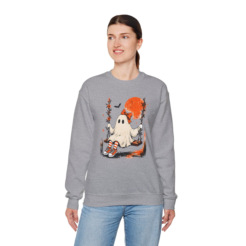 Vintage Swing Ghost Sweater| Cute Autumn Halloween Crewneck Sweater | Cr8tive Designs