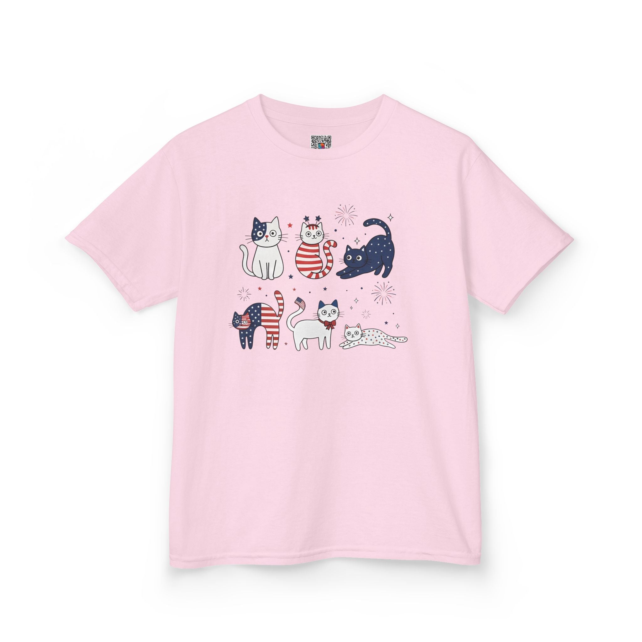 Kids Patriotic Cat Tee | Cute Americana Animal Design | Cr8tive Designs