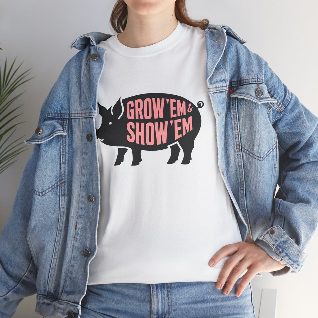 Grow ’Em Show ’Em | Livestock Show Pig Graphic Tee | Cr8tive Designs