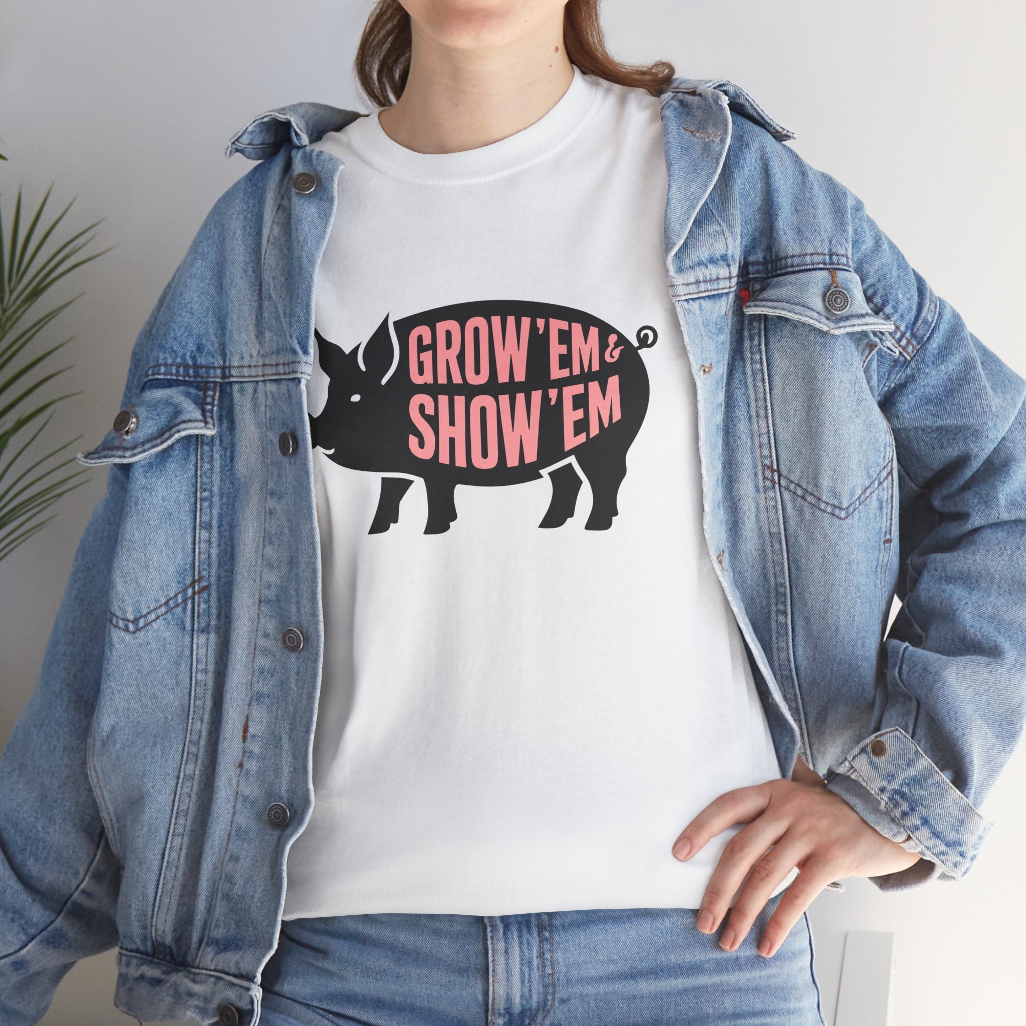 Grow ’Em Show ’Em | Livestock Show Pig Graphic Tee | Cr8tive Designs