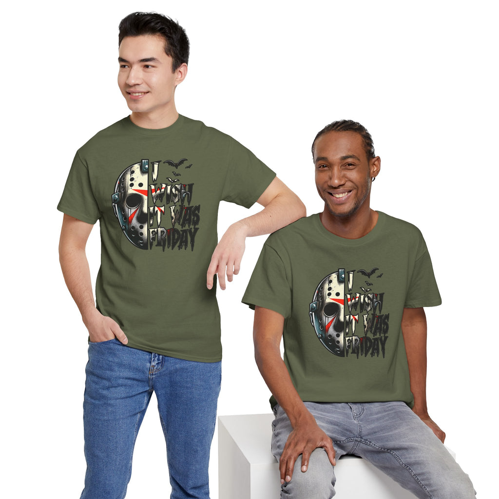 I Wish It Was Friday T-Shirt | Horror Hockey Mask Halloween Graphic Tee | Cr8tive Designs