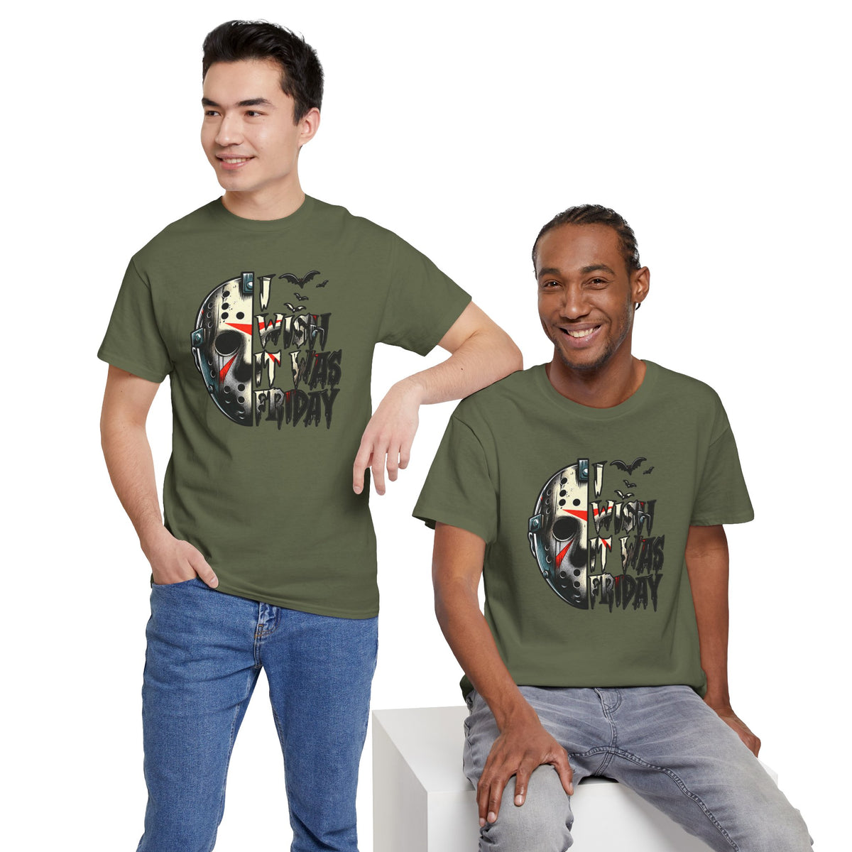 I Wish It Was Friday T-Shirt | Horror Hockey Mask Halloween Graphic Tee | Cr8tive Designs