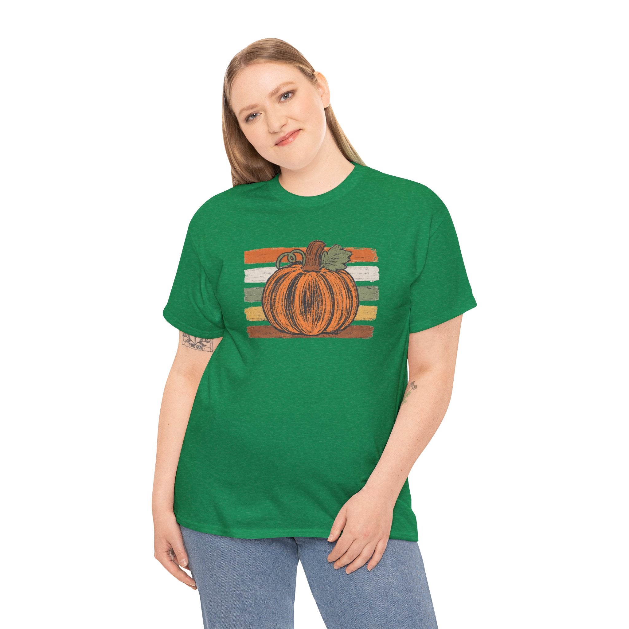 Vintage Retro Pumpkin Sketch Tee | Distressed Fall T-Shirt | Cr8tive Designs