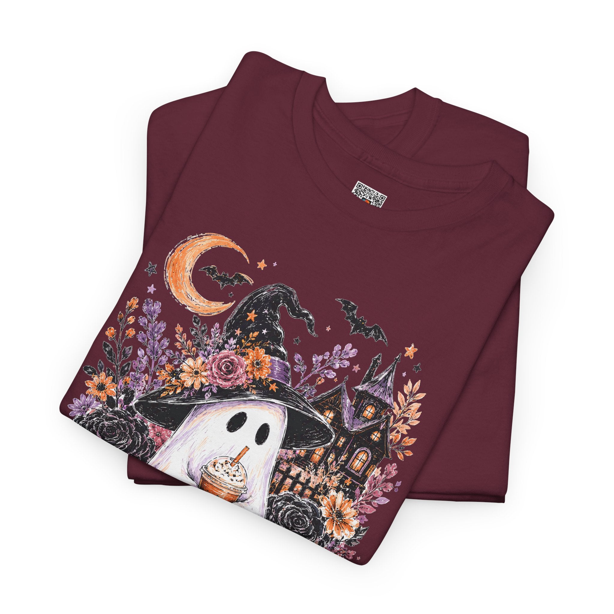 Halloween Ghost Coffee T-Shirt | Vintage Spooky Autumn Tee | Cr8tive Designs