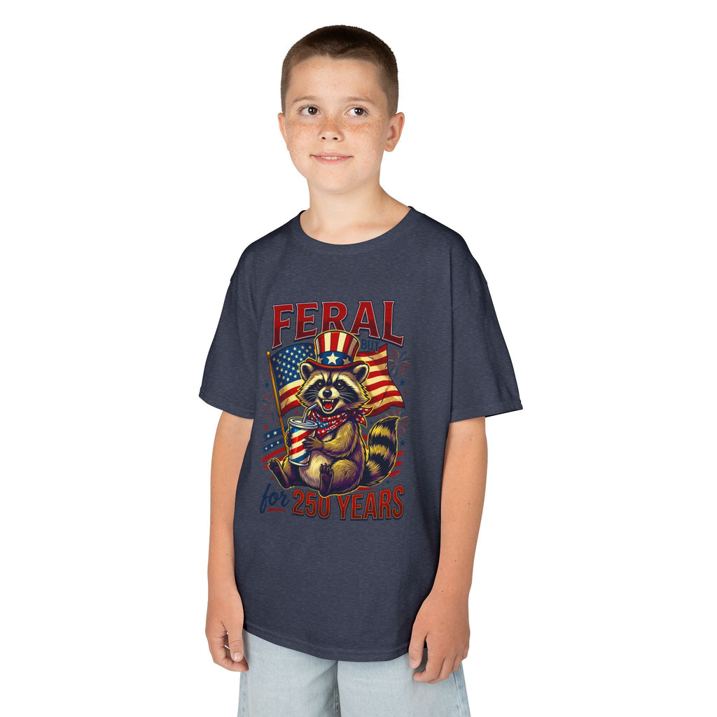 Kids Feral for 250 Years Tee | Patriotic Wildlife Graphic Design | Cr8tive Designs