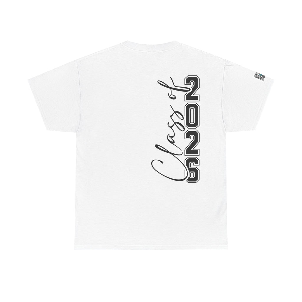 Senior 2026 Script Back T-Shirt | Vertical Graduation Tee | Trendy Senior Shirt | Unisex Fit | Cr8tive Designs