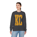 KC Distressed Varsity Sweatshirt | Retro Sunday Football Graphic Crewneck | Cr8tive Designs