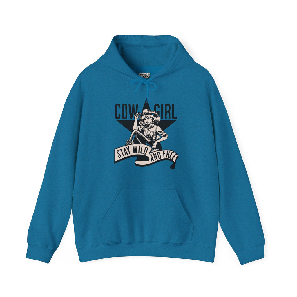 Cowgirl Stay Wild and Free | Vintage Western Hoodie | Cr8tive Designs
