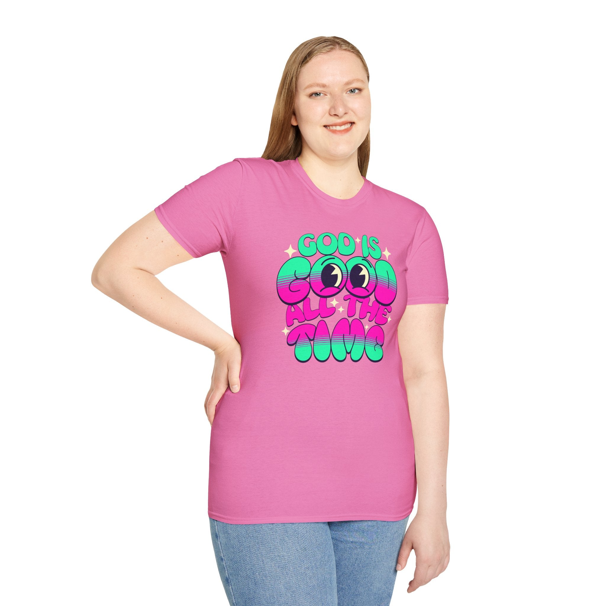 God Is Good All The Time T-Shirt | Retro Neon Faith Graphic Tee | Cr8tive Designs