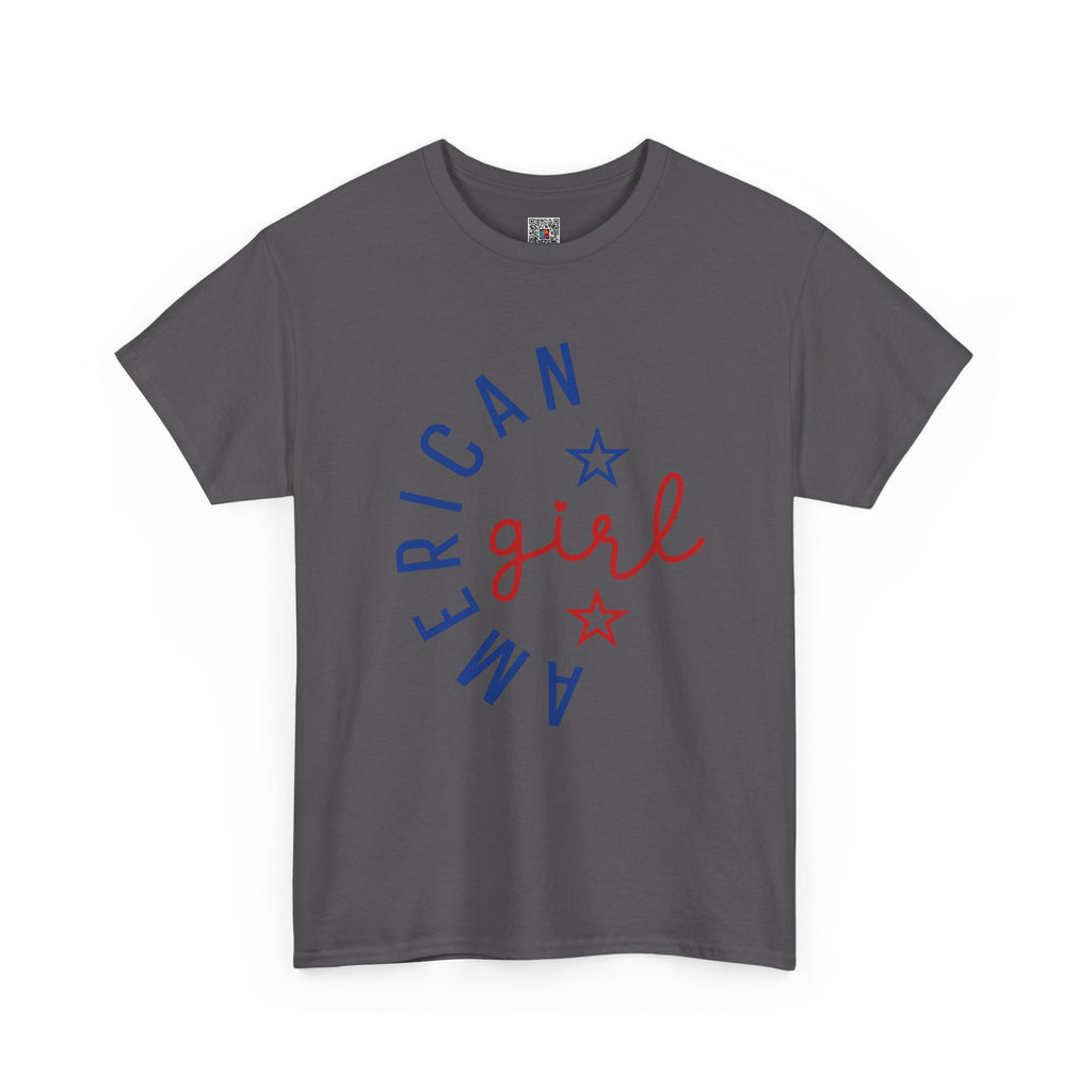 American Girl T-Shirt | Patriotic Red & Blue Star Tee| Cr8tive Designs
