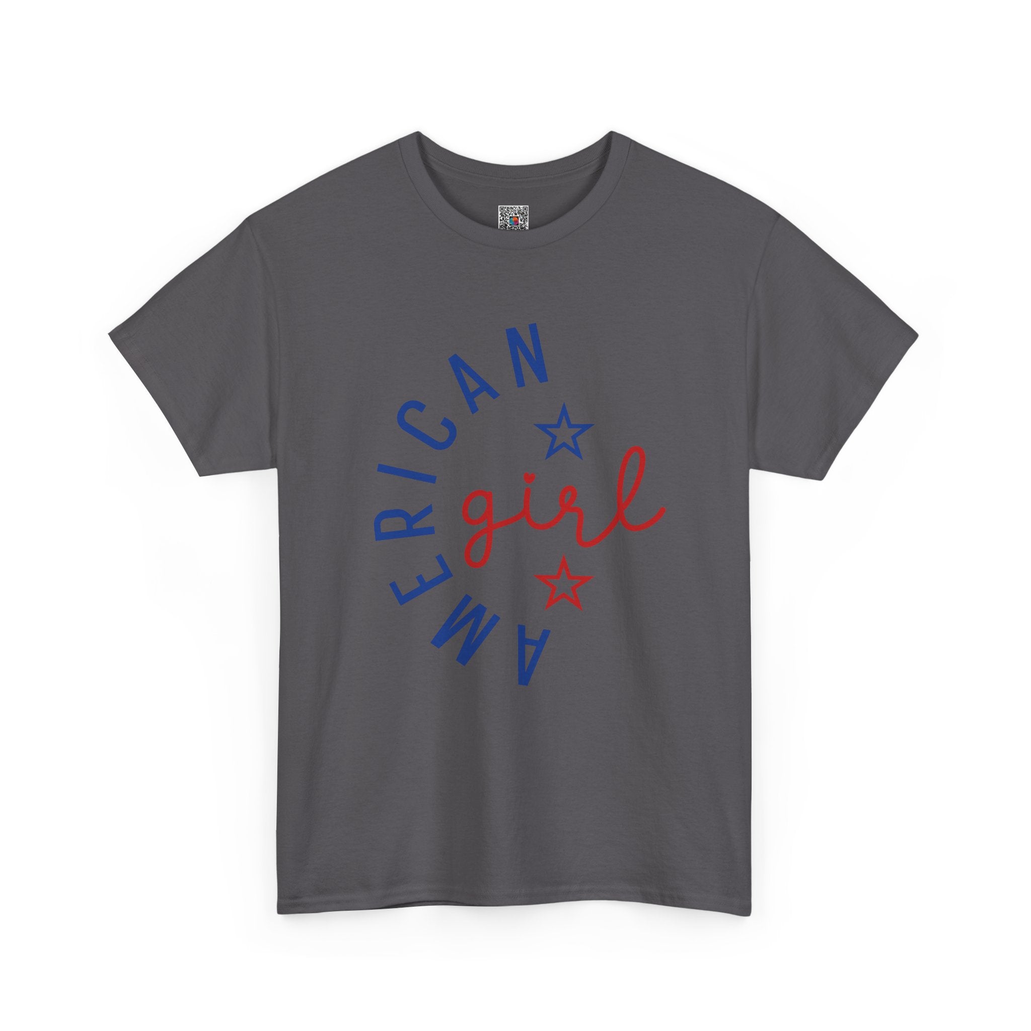 American Girl T-Shirt | Patriotic Red & Blue Star Tee| Cr8tive Designs