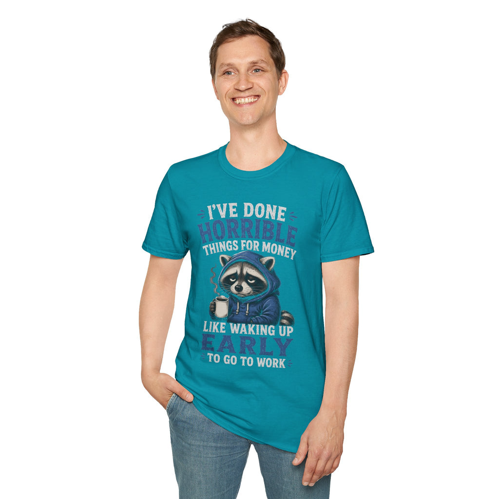 I've Done Horrible Things For Money Raccoon T-Shirt | Funny Sarcastic Graphic | Cr8tive Designs