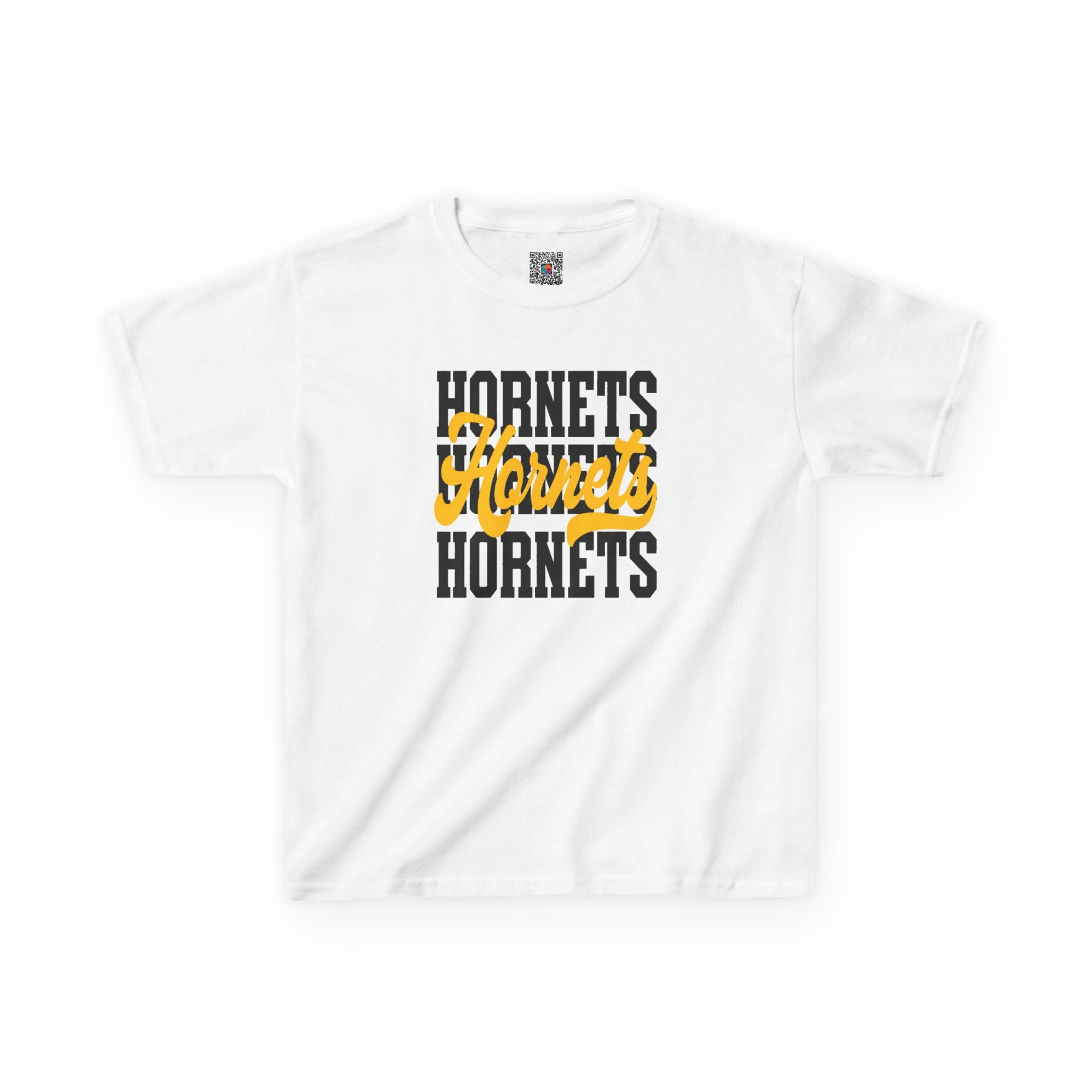 Stacked Hornets Script Youth T-Shirt | School Spirit Mascot Game Day Tee | Cr8tive Designs