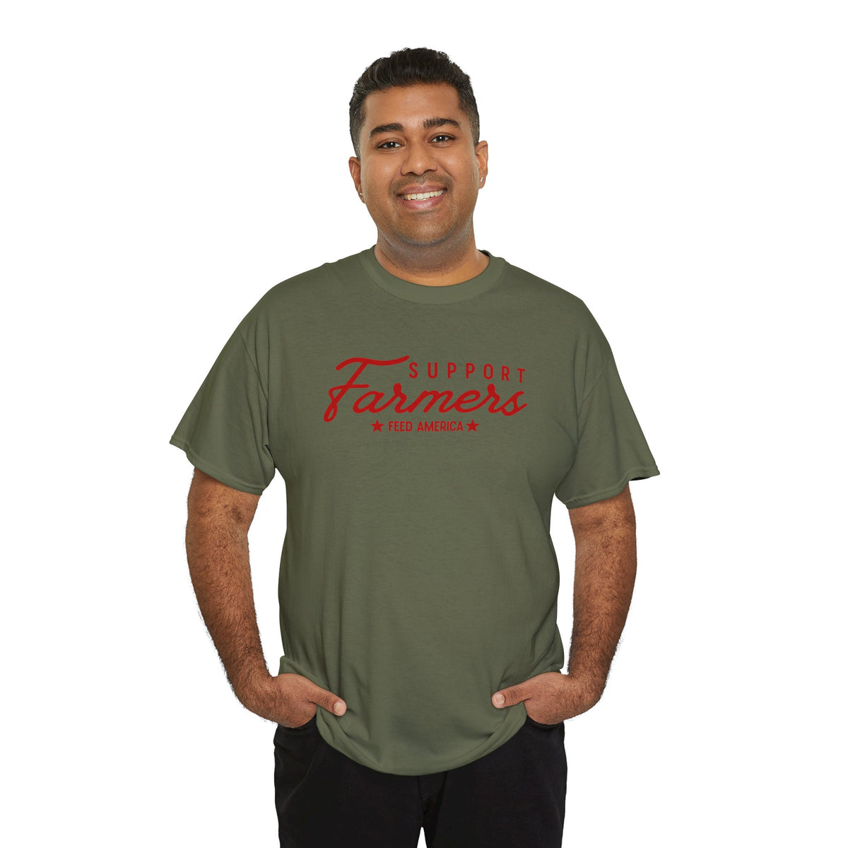Support Farmers Feed America T-Shirt | Patriotic Agriculture Graphic Tee | Cr8tive Designs