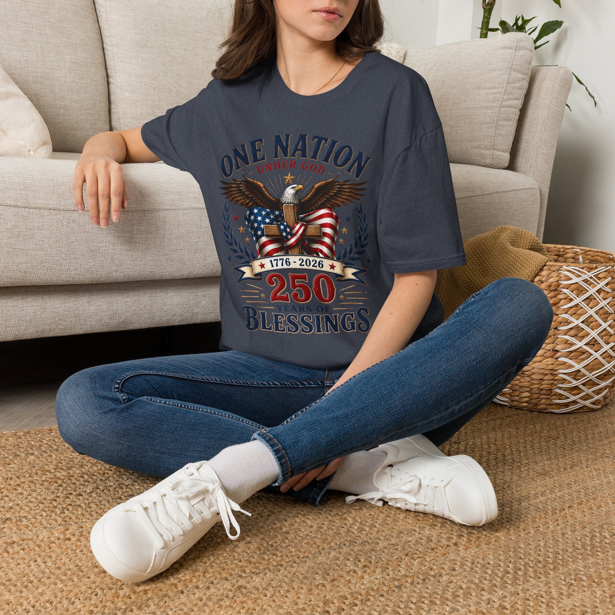 One Nation 250 Blessings | Patriotic Eagle Design | Cr8tive Designs