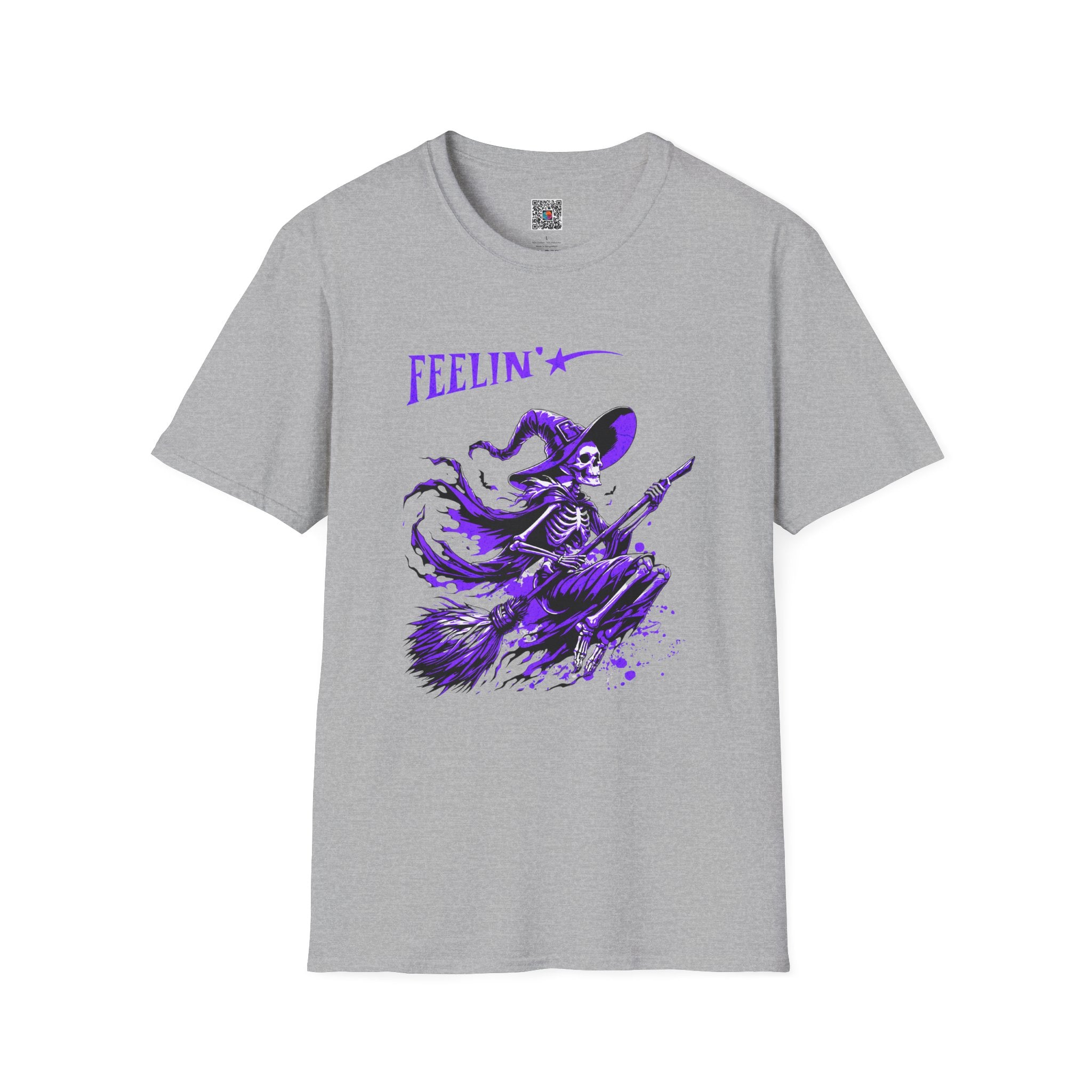 Feelin' Witch Skeleton T-Shirt | Purple Gothic Halloween Tee | Cr8tive Designs