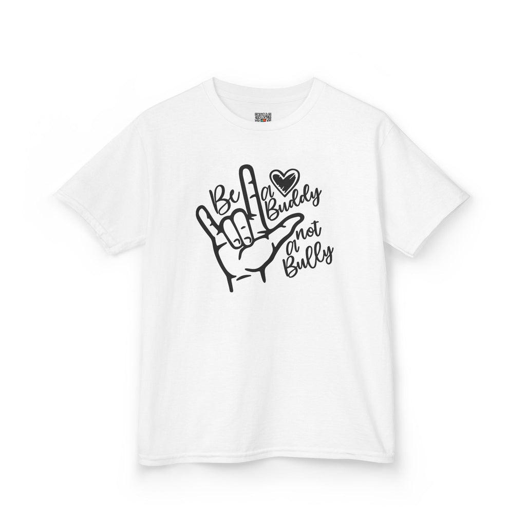 Be A Buddy Not A Bully T-Shirt | ASL I Love You Sign Anti-Bullying Youth Tee | Cr8tive Designs