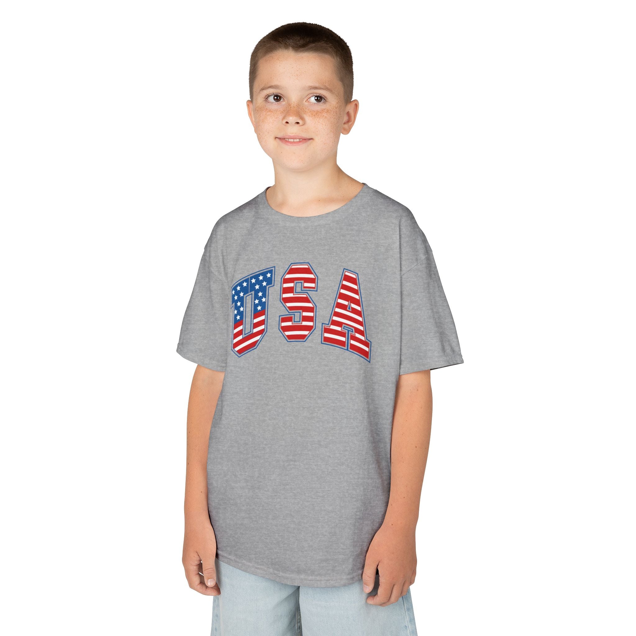 Kids USA Flag Tee | Patriotic Front and Back Design | Cr8tive Designs