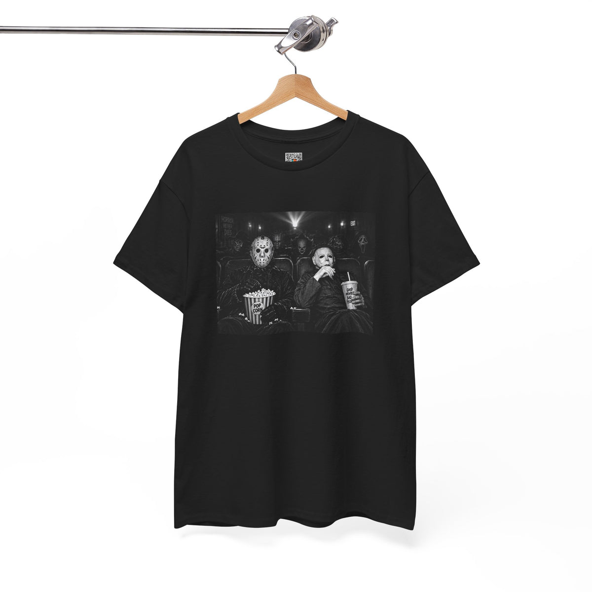 Horror Movie Night T-Shirt | Slasher Villains Theater Popcorn Graphic Tee | Cr8tive Designs