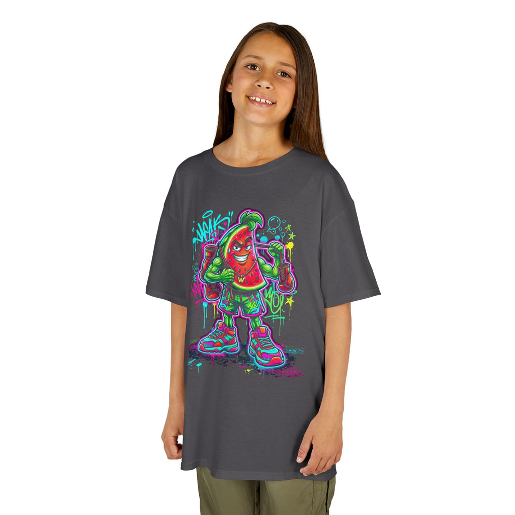 Kids Tee | Neon Graffiti Hot Sauce Character Graphic | Cr8tive Designs