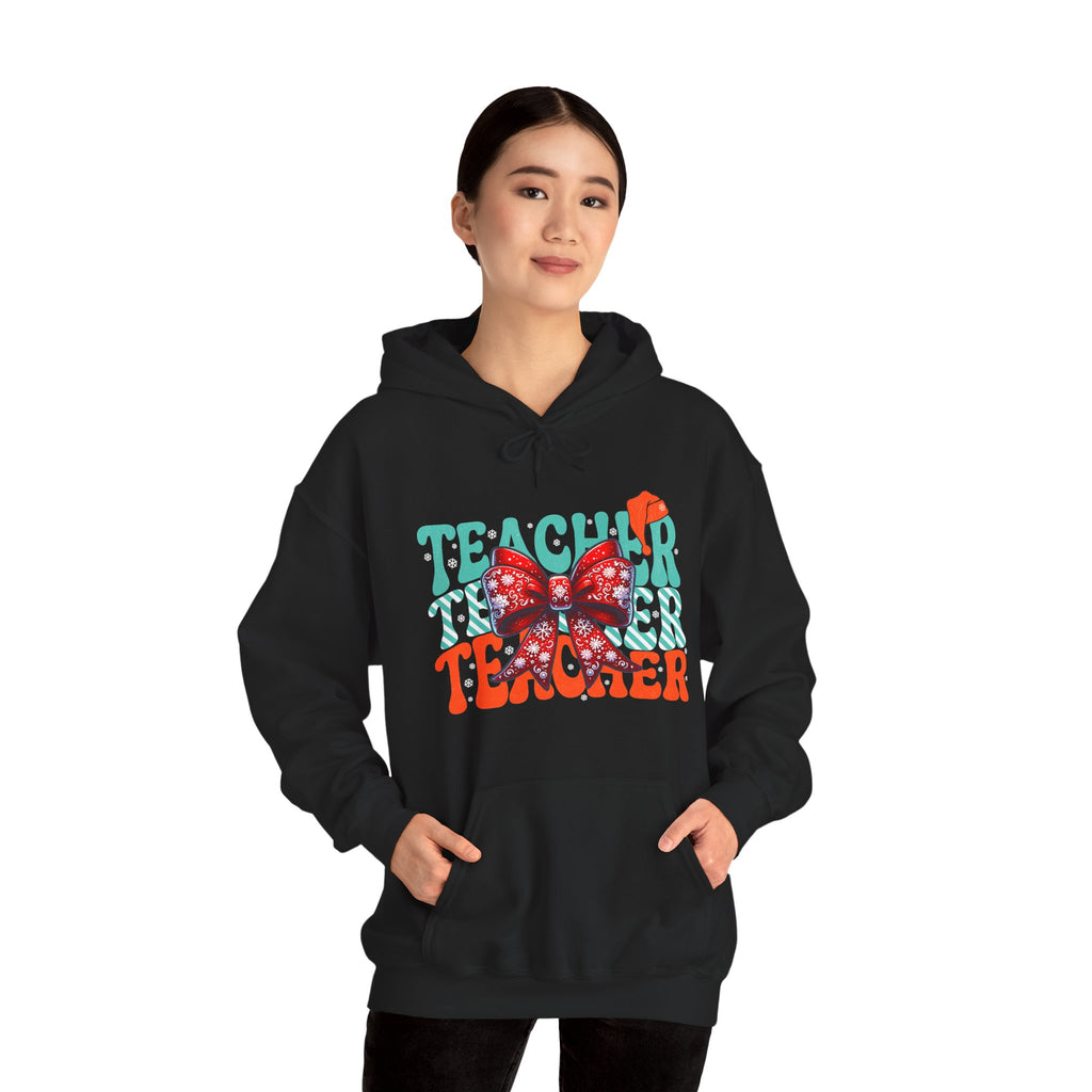 Teacher | Festive Christmas Bow Hoodie | Cr8tive Designs
