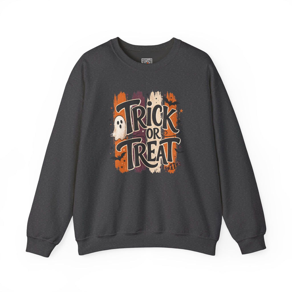 Trick or Treat Sweatshirt | Retro Halloween Ghost Graphic Crewneck | Cr8tive Designs