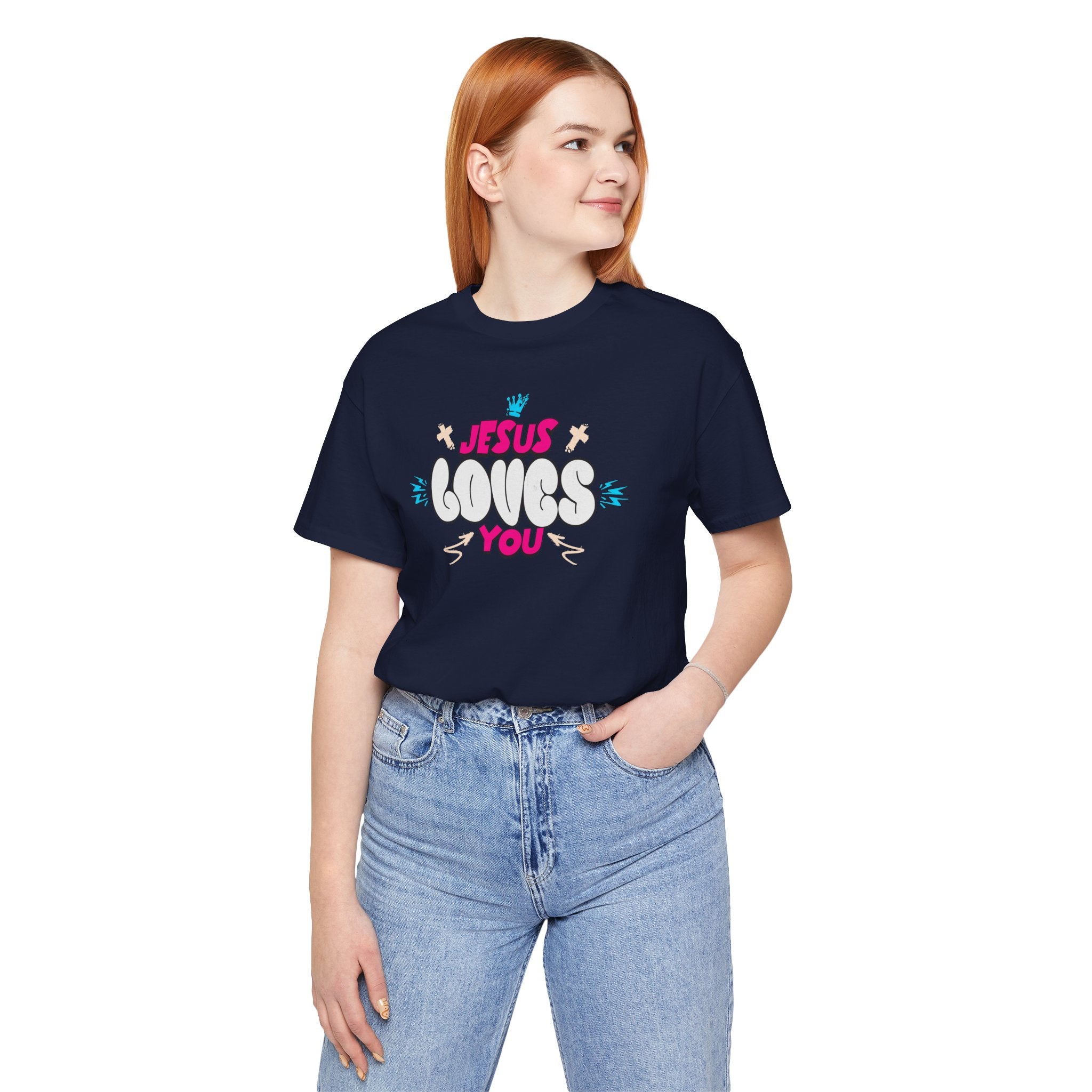 Jesus Loves You Graphic Tee — Cute Pastel Faith T-Shirt| Cr8tive Designs