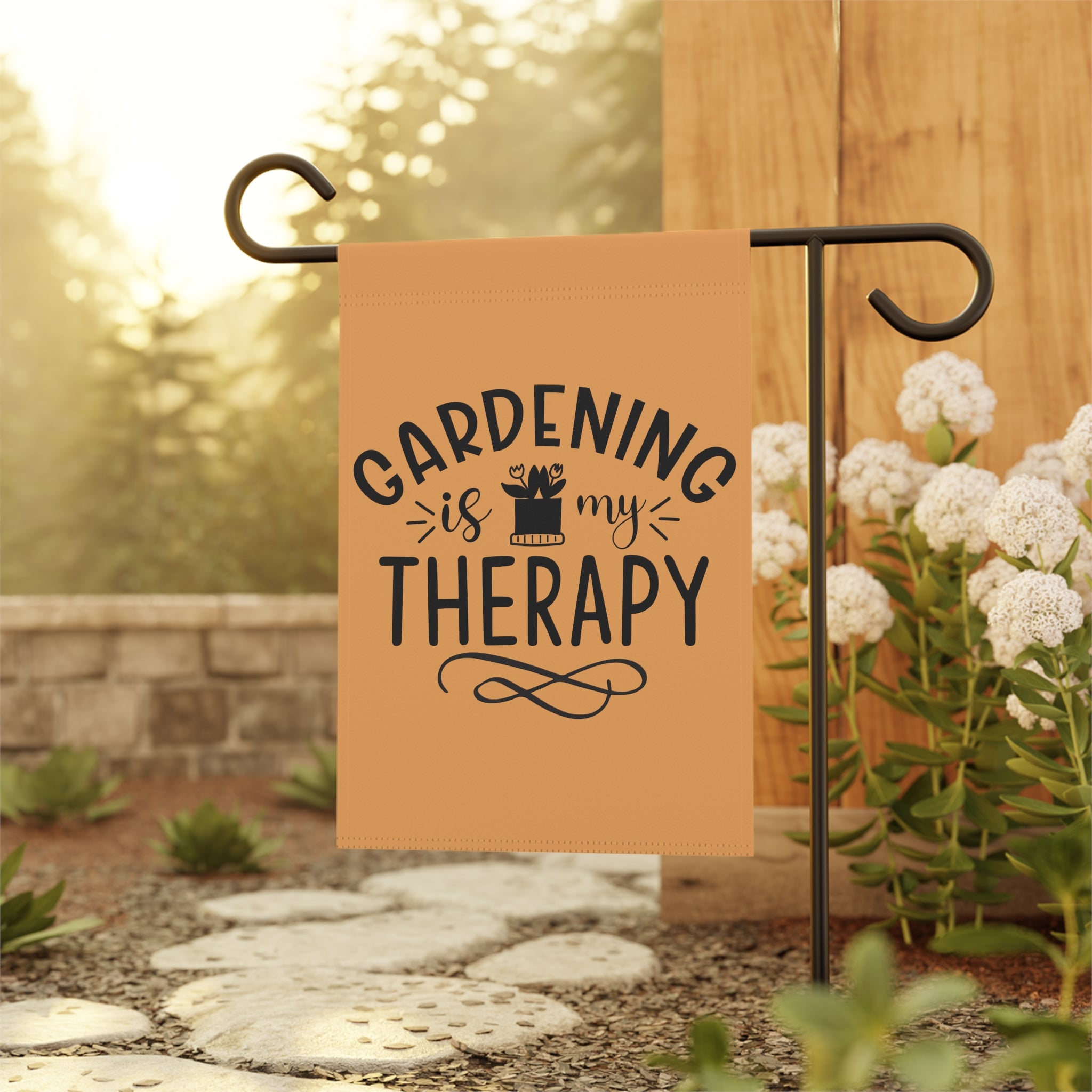 Gardening Is My Therapy Garden Flag — Decorative Outdoor/Indoor Welcome Banner/Cr8tive Designs