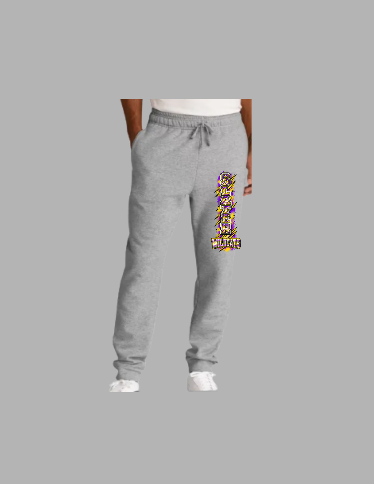 Custom Slater Wildcats Basketball Set | White & Gray | Adult Small