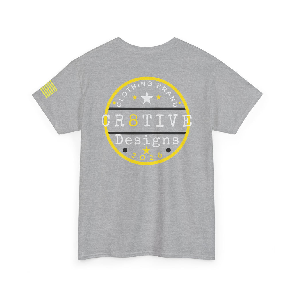Yellow Logo Badge Graphic Tee/Cr8tive Designs