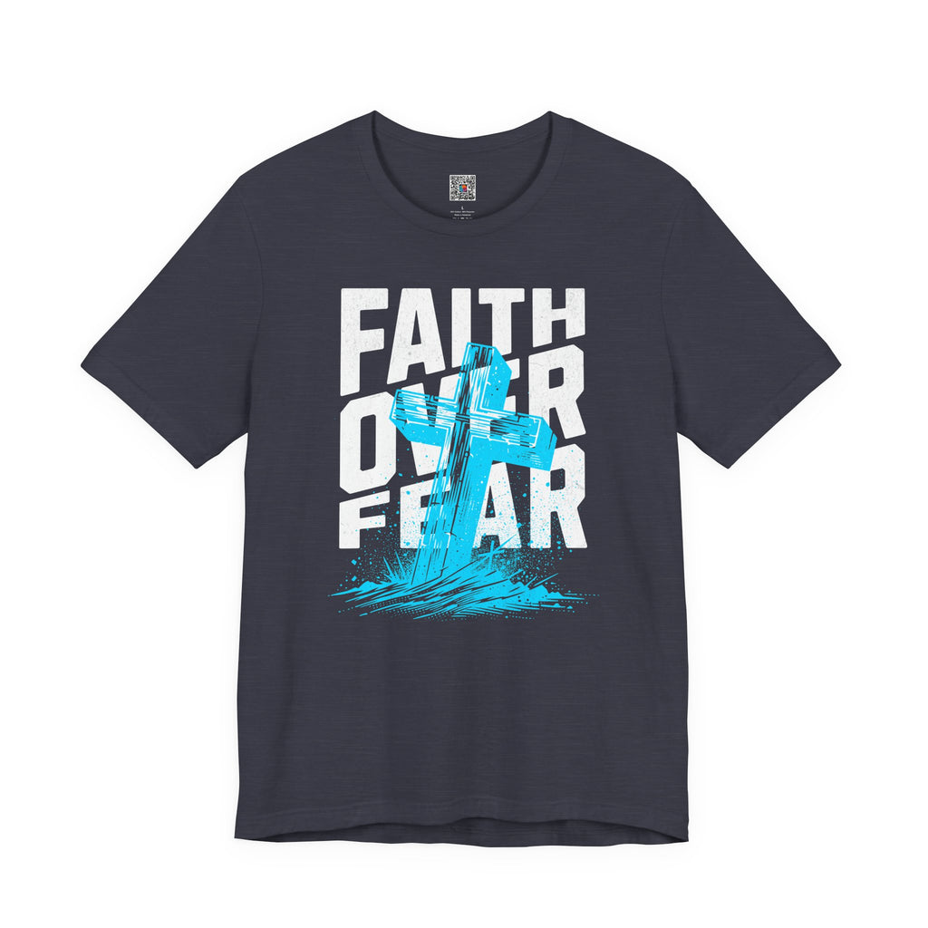 Faith Over Fear T-Shirt | Christian Cross Inspirational Tee | Cr8tive Designs