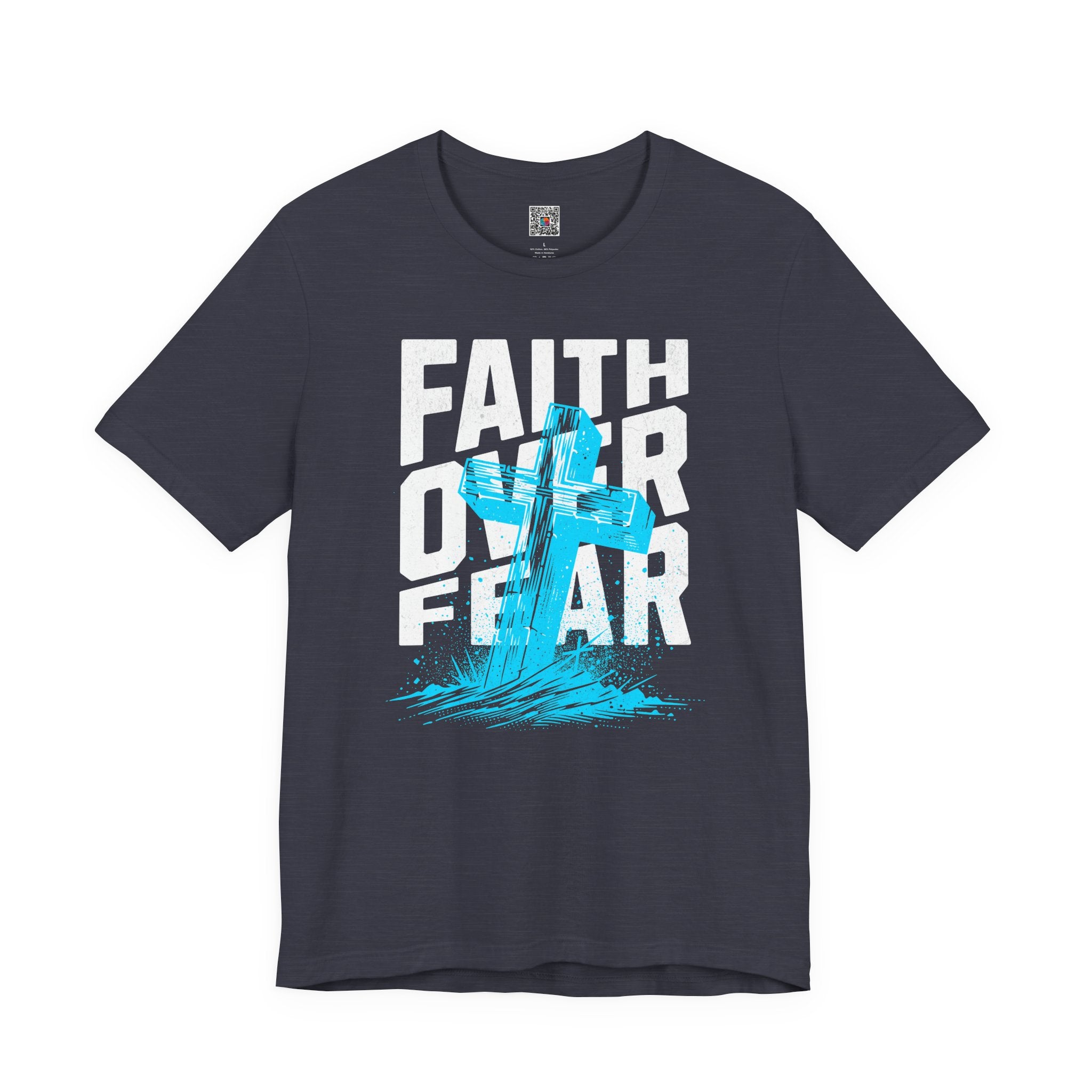 Faith Over Fear T-Shirt | Christian Cross Inspirational Tee | Cr8tive Designs
