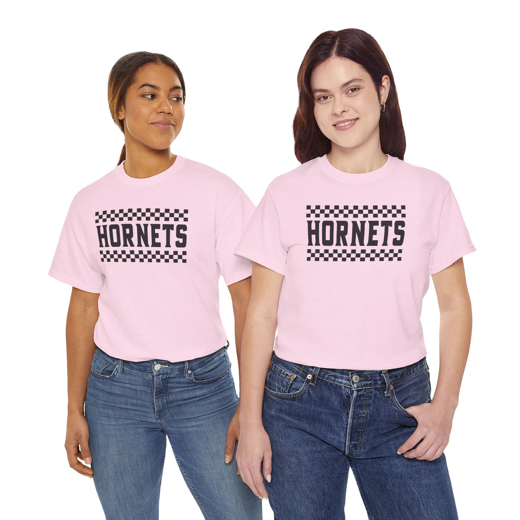 Checkered Hornets Adult T-Shirt | School Spirit Mascot Tee | Cr8tive Designs