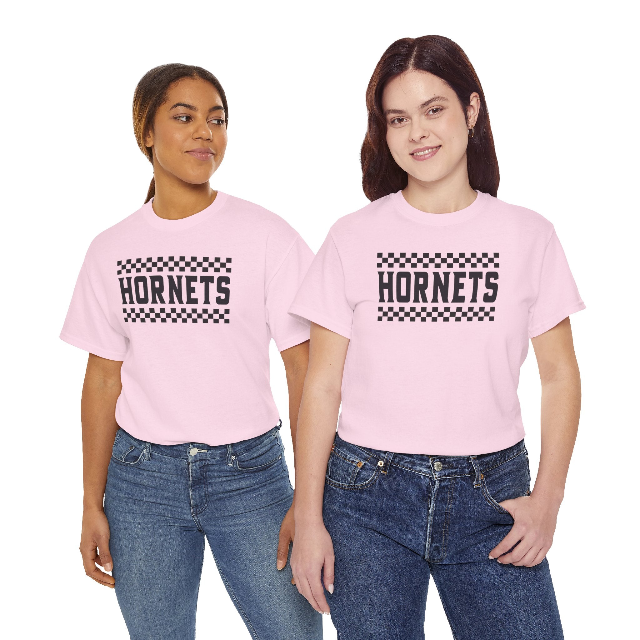 Checkered Hornets Adult T-Shirt | School Spirit Mascot Tee | Cr8tive Designs