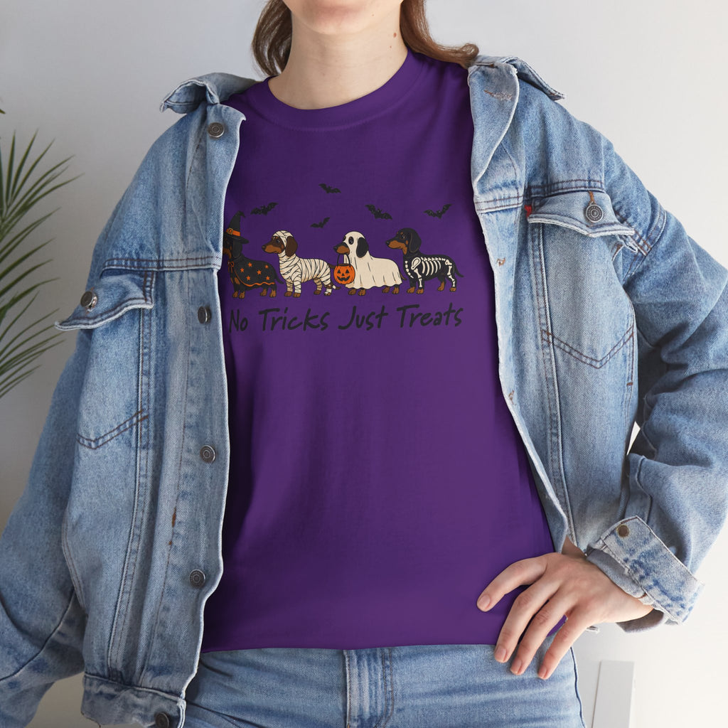 No Tricks Just Treats Tee | Cute Halloween Dogs Graphic T-Shirt | Cr8tive Designs